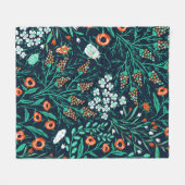  floral seamless pattern with summer blooms and co フリースブランケット (正面(横))