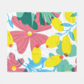 Floral seamless pattern with tranparency elements. フリースブランケット (正面(横))