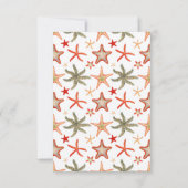 Floral Seashell Coastal Beach Wedding Nautical 出欠カード (裏面)