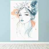 Floral Serenity キャンバスプリント (インサイチュ (ウッドフロア))