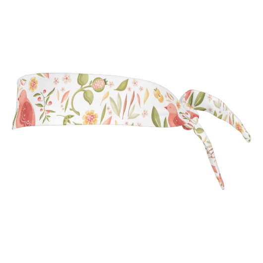 Floral Serenity – Botanical Birds Elegant Look タイヘッドバンド (回転90)