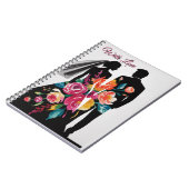 Floral Silhouette | Modern Bride & Groom Art ノートブック (左側)