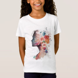 Floral Silhouette woman T-Shirt Tシャツ
