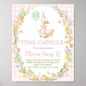 Floral Silly Goose Birthday Time Capsule Sign ポスター (正面)