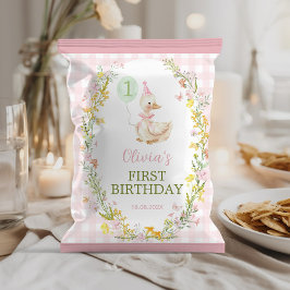 Floral Silly Goose Girl Birthday Chip Bag Wrapper チラシ