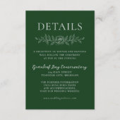 Floral Simplicity 1 Evergreen Minimal Wedding エンクロージャーカード (正面)