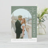 Floral Simplicity 1 Modern Green Elopement 案内状 (スタンド正面)