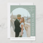 Floral Simplicity 1 Modern Green Elopement 案内状 (正面)