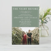 Floral Simplicity 1 Modern Green Rehearsal Dinner 招待状 (スタンド正面)