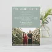 Floral Simplicity 1 Modern Green Rehearsal Dinner 招待状 (スタンド正面)