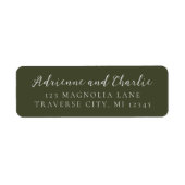 Floral Simplicity 1 Modern Green Return Address ラベル (正面)