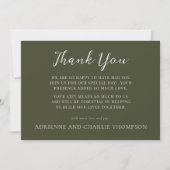 Floral Simplicity 1 Modern Green Thank You Note サンキューカード (正面)