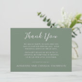 Floral Simplicity 1 Modern Green Thank You Note サンキューカード (スタンド正面)