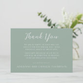 Floral Simplicity 1 Modern Green Thank You Note サンキューカード (スタンド正面)