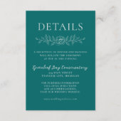 Floral Simplicity 1 Teal Minimal Wedding エンクロージャーカード (正面)