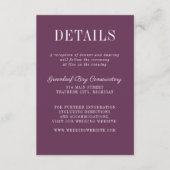 Floral Simplicity 2 Grape Minimalist Wedding エンクロージャーカード (正面)