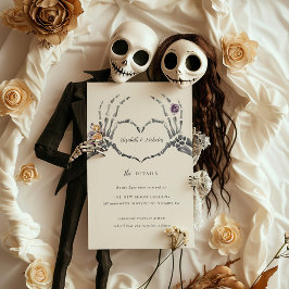 Floral Skeleton | ハロウィン ウェディング ゲスト 詳細 エンクロージャーカード