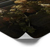 Floral Skeleton Books Library Print, Skull Dark ポスター (角)