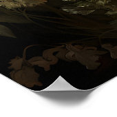 Floral Skeleton Gothic Portrait Print, Dark ポスター (角)