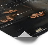 Floral Skeleton Taking A Bath Print, Dark ポスター (角)