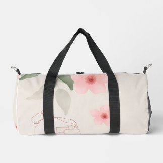 Floral Sketch Waterproof Travel Bag  ダッフルバッグ