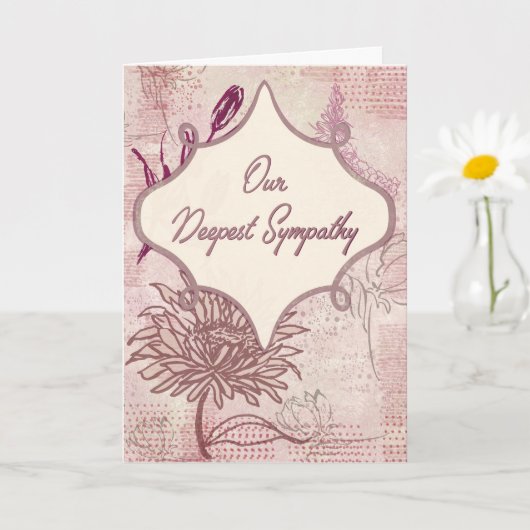 Floral Sketches — Blush Sympathy Card カード (小さな植物)