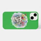 Floral Skull Artistic iPhone Case | Bold and Creat iPhoneケース (裏面横)
