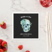 Floral Skull Bride or Die Halloween Bridal Shower スタンダードカクテルナプキン (インサイチュ)