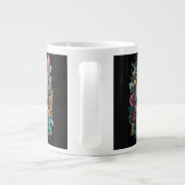 Floral Skull – Goth Botanical Art Specialty Mug ジャンボコーヒーマグカップ (裏面)
