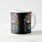 Floral Skull – Goth Botanical Art Specialty Mug ジャンボコーヒーマグカップ (正面右)