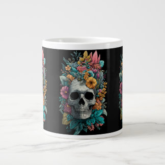 Floral Skull – Goth Botanical Art Specialty Mug ジャンボコーヒーマグカップ