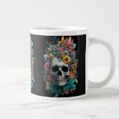 Floral Skull – Goth Botanical Art Specialty Mug ジャンボコーヒーマグカップ (右)