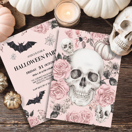 Floral Skull Halloween 招待状