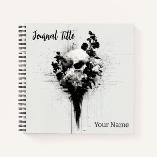 Floral Skull Journal — Custom Name & Title ノートブック