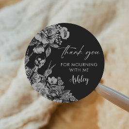 Floral Skull RIP Twenties 30th Birthday Party ラウンドシール