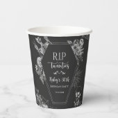 Floral Skull RIP Twenties 30th Birthday Party 紙コップ (裏面)