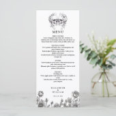 Floral Skulls Roses Black And White Gothic Wedding メニュー (スタンド正面)