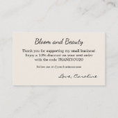 Floral Small Business Thank You 名刺 (裏面)