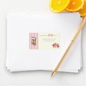 Floral Soda Can Pink Stripe Floral Design ラベル