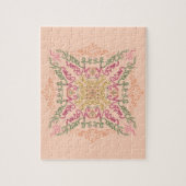 Floral Soft peach kaleidoscopic Script Best Mom  ジグソーパズル (縦)