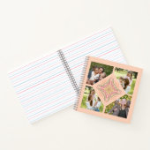 Floral Soft peach kaleidoscopic Script Best Mom  ノートブック (内部)