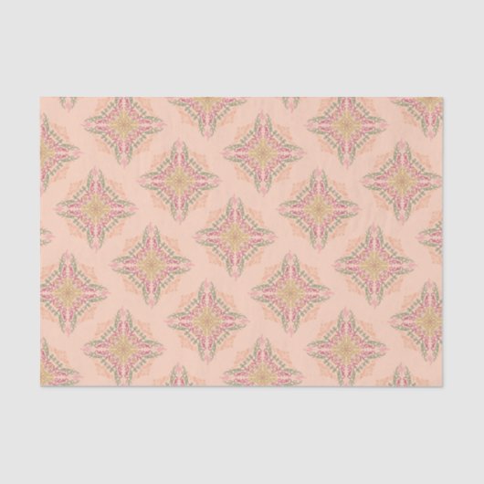 Floral Soft peach kaleidoscopic Script Best Mom 薄葉紙 (正面)