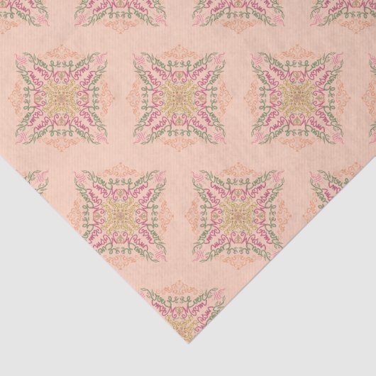 Floral Soft peach kaleidoscopic Script Best Mom  薄葉紙 (詳細)