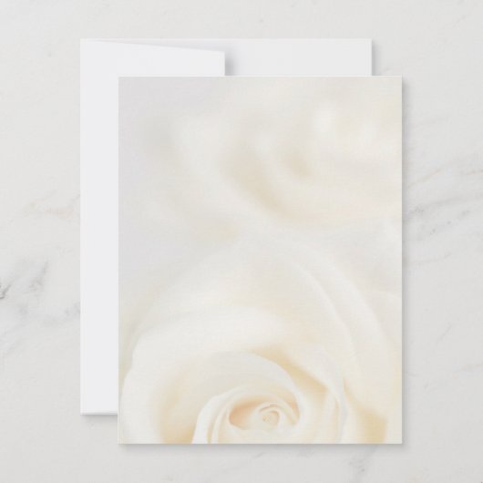 Floral Soft White Rose Wedding 出欠カード (裏面)