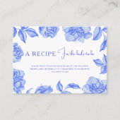 Floral something blue Bridal shower Recipe エンクロージャーカード (正面)