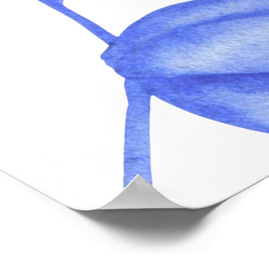 Floral Something Blue Bridal Shower Welcome ポスター (角)