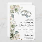 Floral Spanish Wedding Invitation 招待状 (正面/裏面)