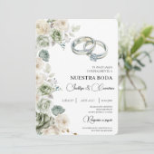 Floral Spanish Wedding Invitation 招待状 (スタンド正面)