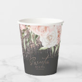 Floral Sparkles Sweet Sixteen Rose Gold/Blk ID912  紙コップ (正面)