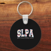 Floral Speech Language Pathology Istant Slpa Appre キーホルダー (正面)